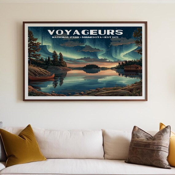 Voyageurs National Park Minnesota Northern Lights Lake Poster