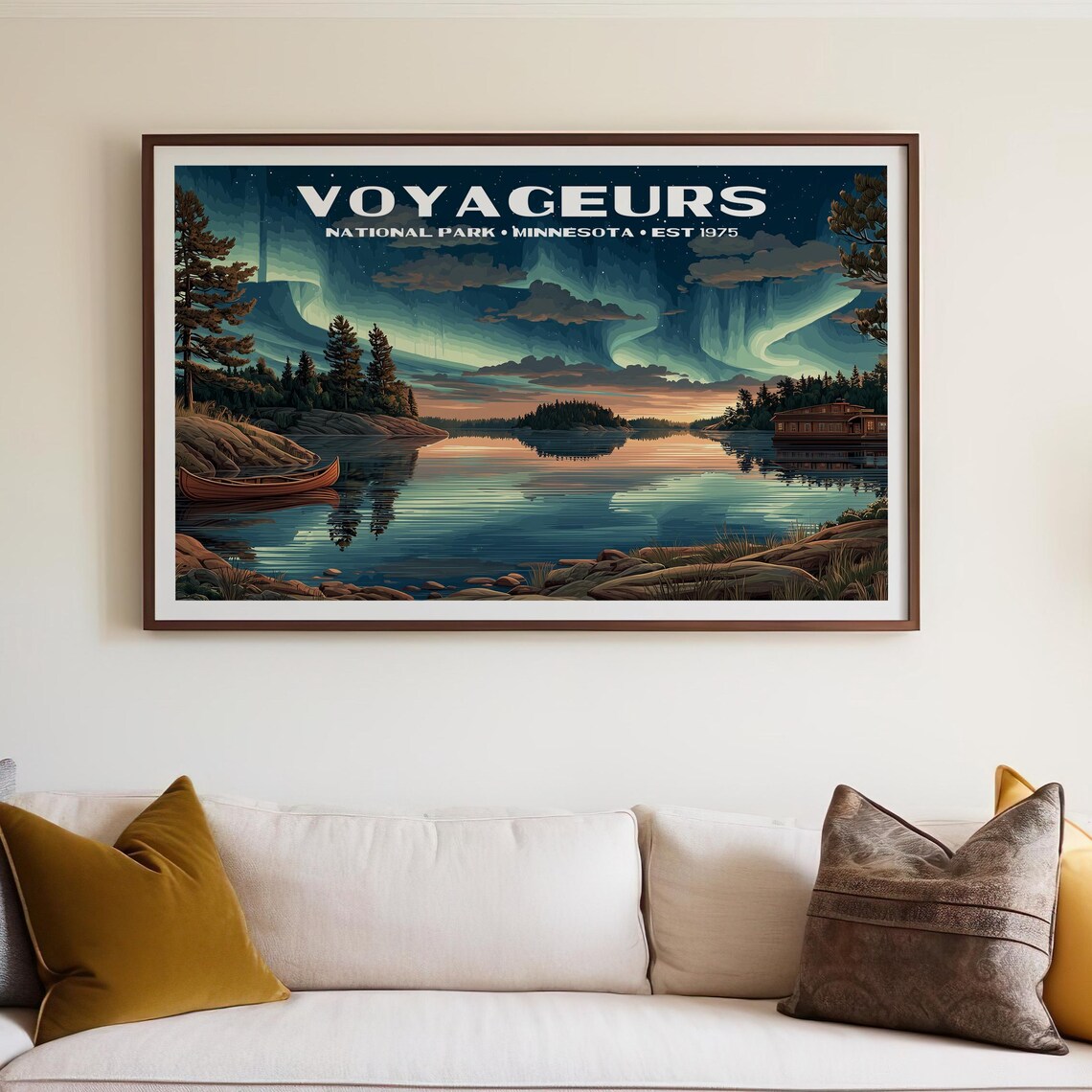 Voyageurs National Park Minnesota Northern Lights Lake Poster