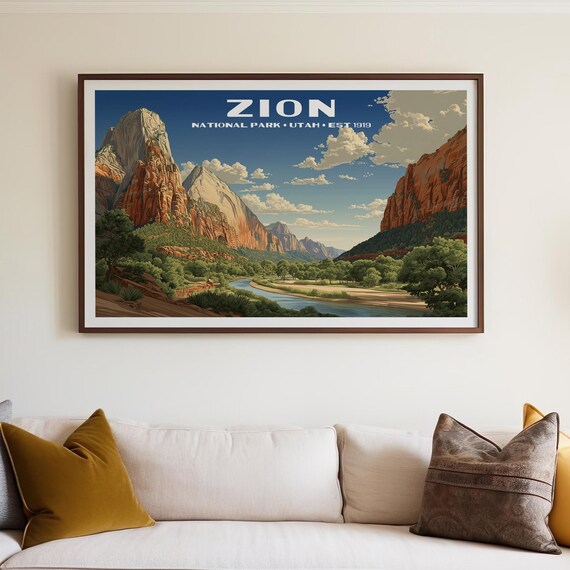 Zion National Park Vintage Travel Poster