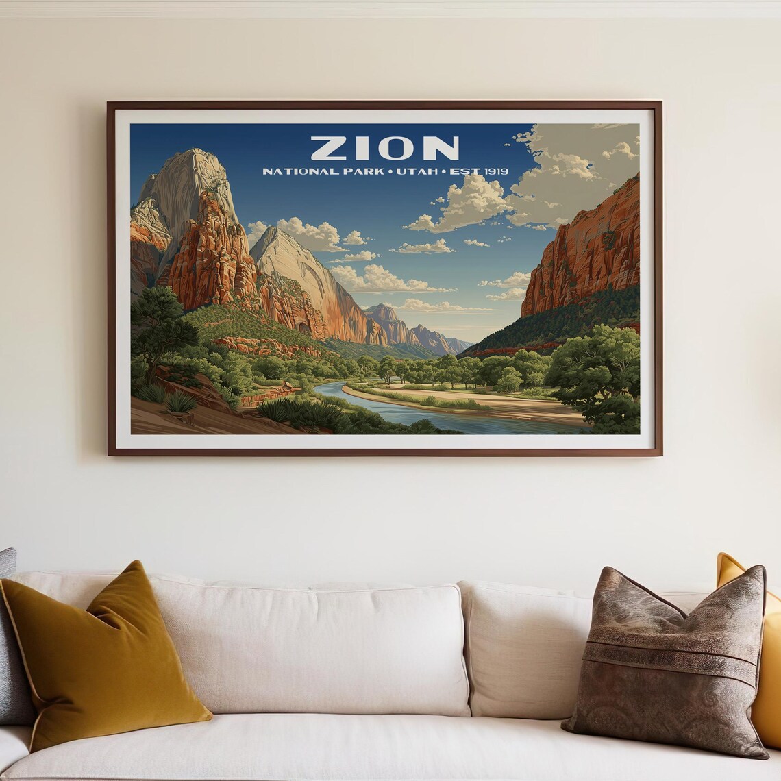 Zion National Park Vintage Travel Poster