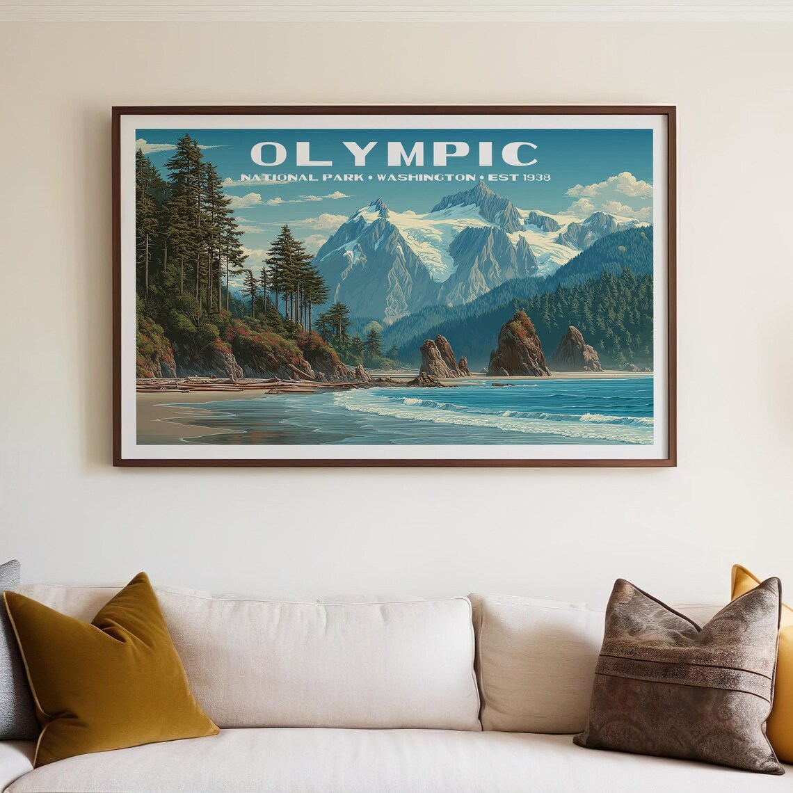 Olympic National Park Vintage Travel Poster