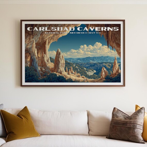 Carlsbad Caverns National Park New Mexico Cave Entrance Art Poster