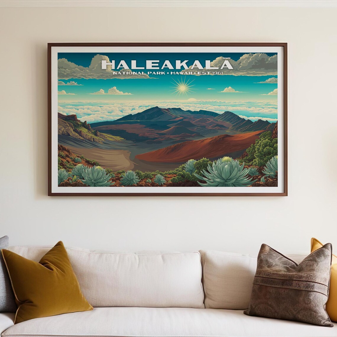 Haleakal National Park Vintage Poster, Nature Landscape
