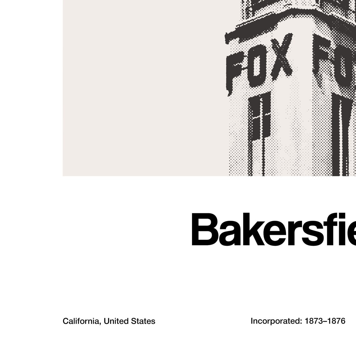 Bakersfield California Skyline, Minimalist Poster - Image 3