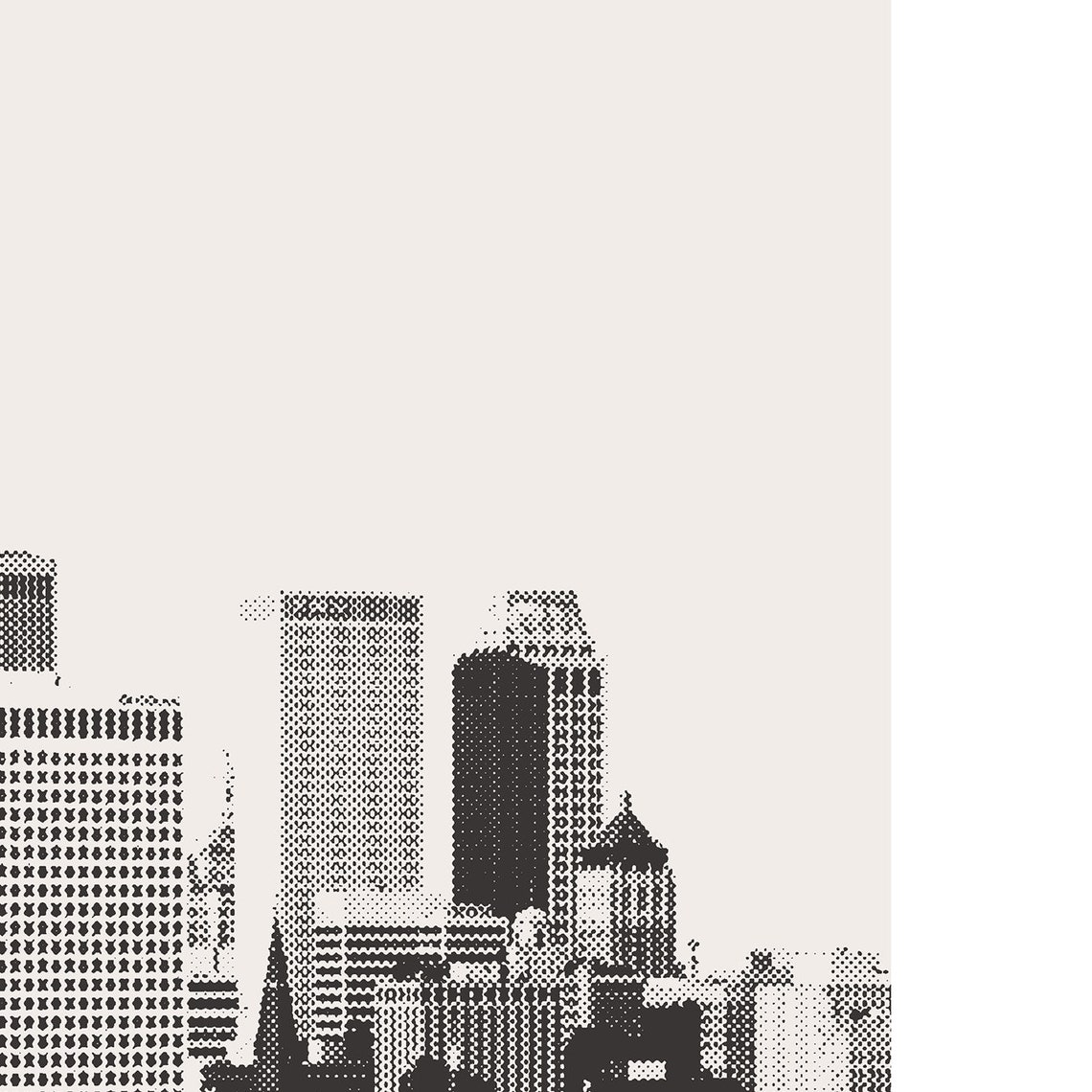 Custom Tulsa Skyline, Black White Minimalist Art Print - Image 2