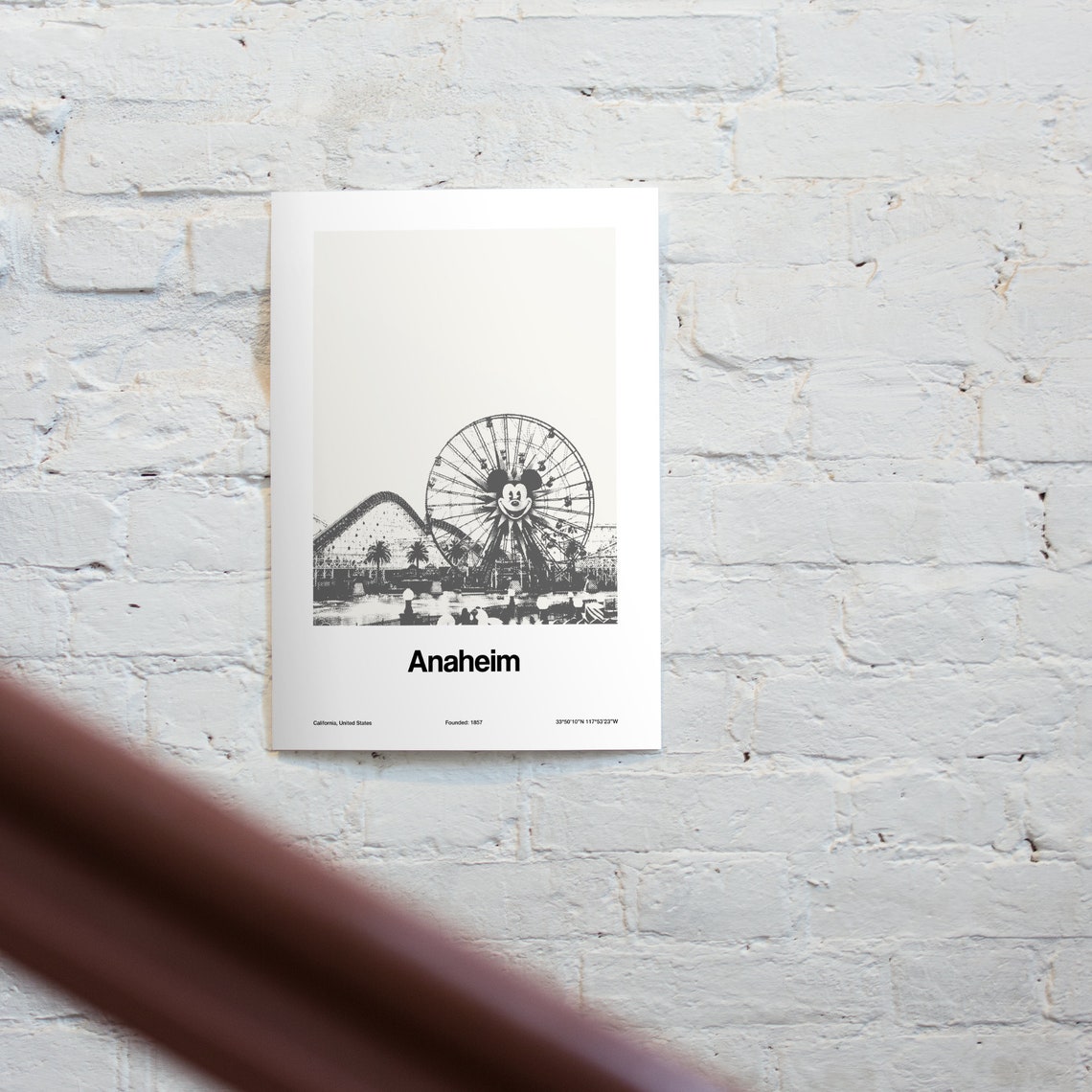Anaheim California Roller Coaster Minimalist Poster - Image 3