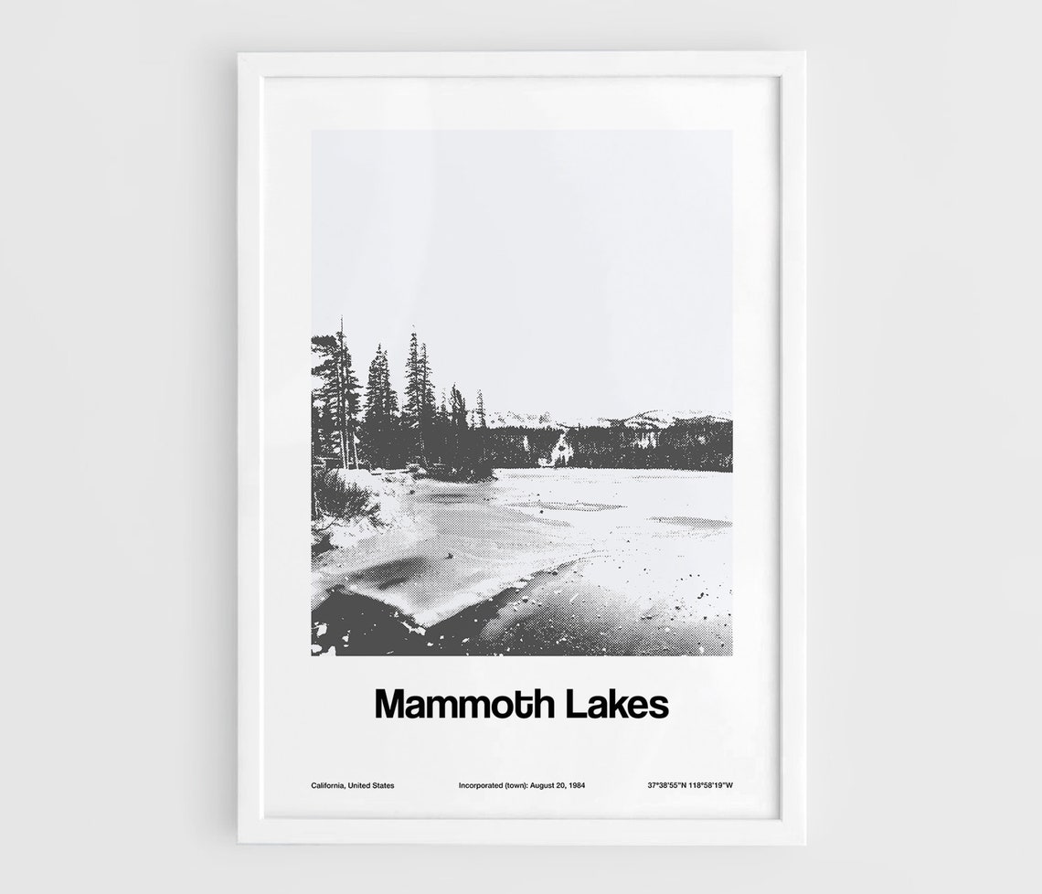 Mammoth Lakes Minimalist Travel Poster, California