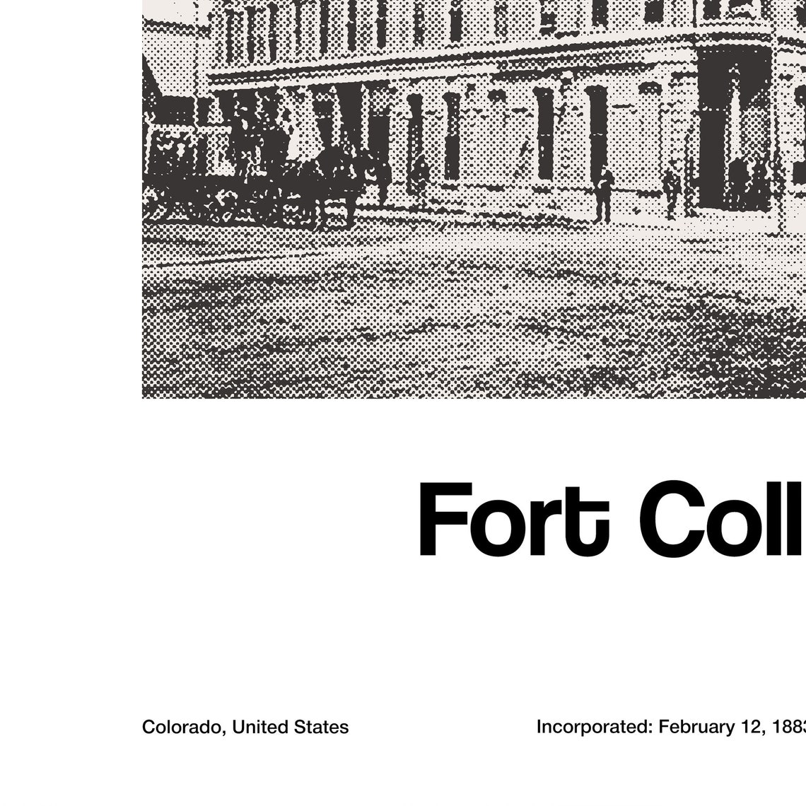 Fort Collins Colorado Minimalist Custom Art Print - Image 2