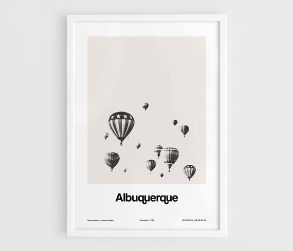 Albuquerque Balloon Fiesta Poster, Minimalist City Art