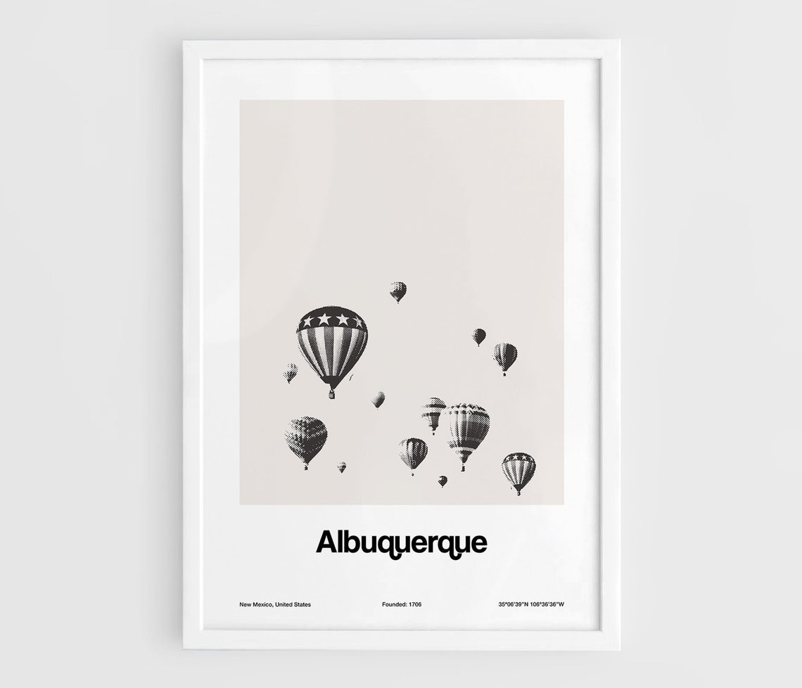 Albuquerque Balloon Fiesta Poster, Minimalist City Art