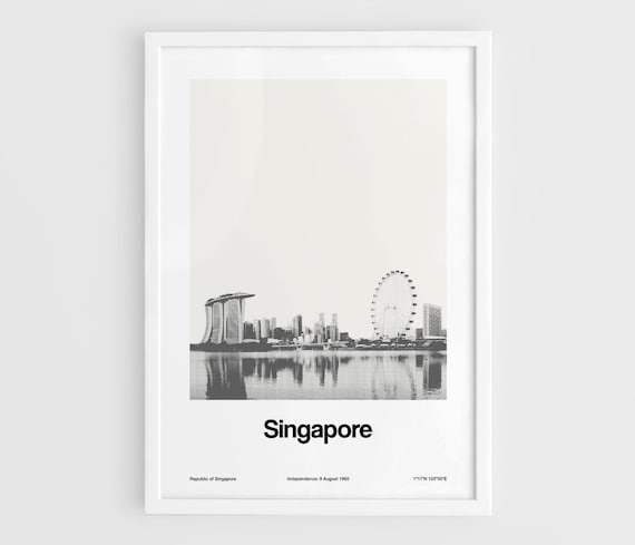Singapore Skyline Minimalist City Poster Print