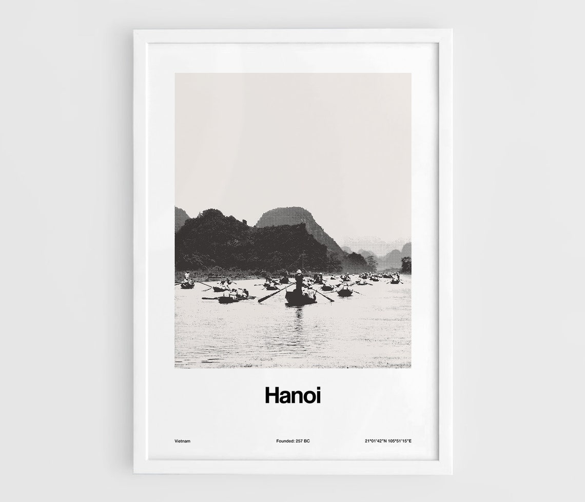 Hanoi City Vietnam Minimalist Travel Poster