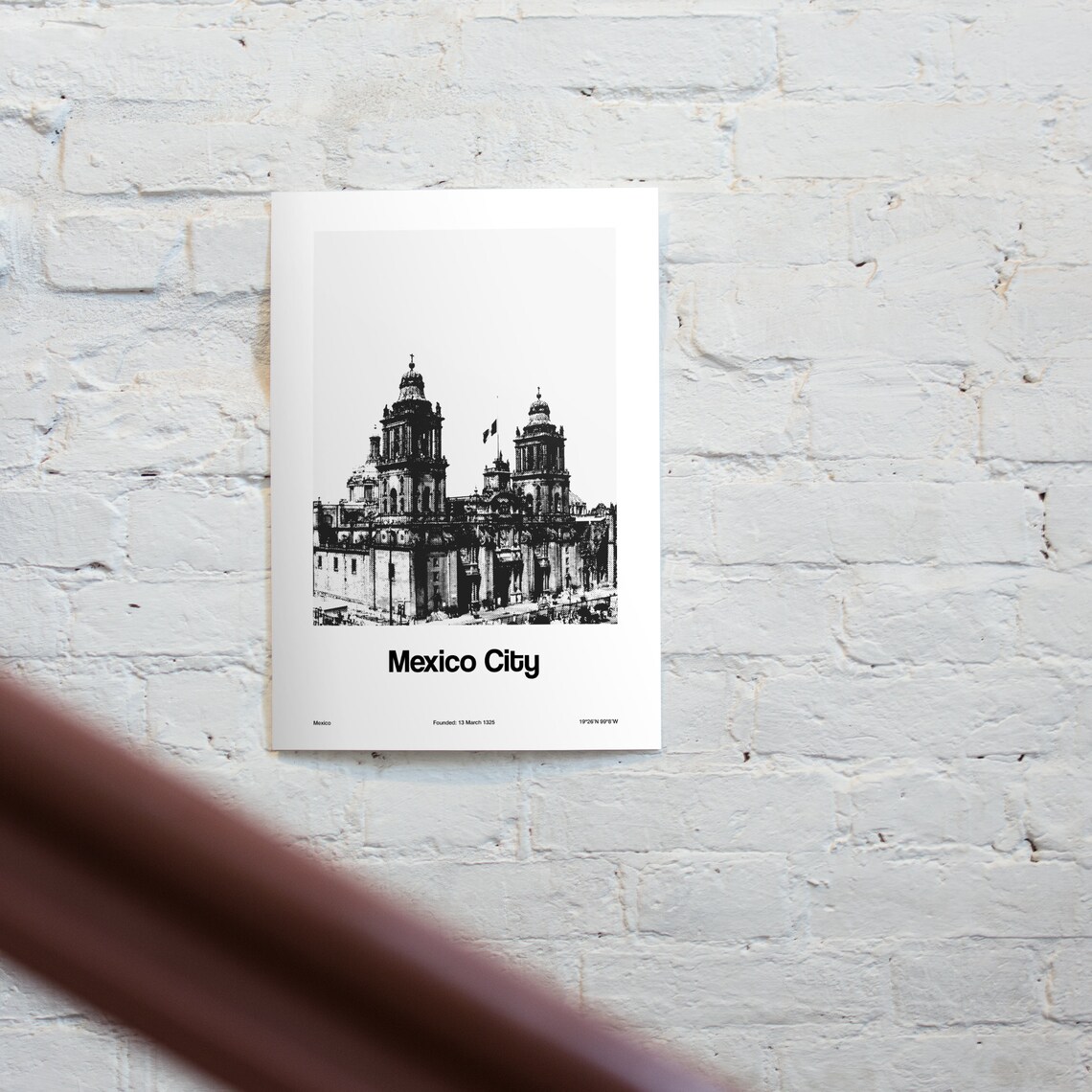 Mexico City Metropolitan Cathedral Minimalist Art Print - Image 2