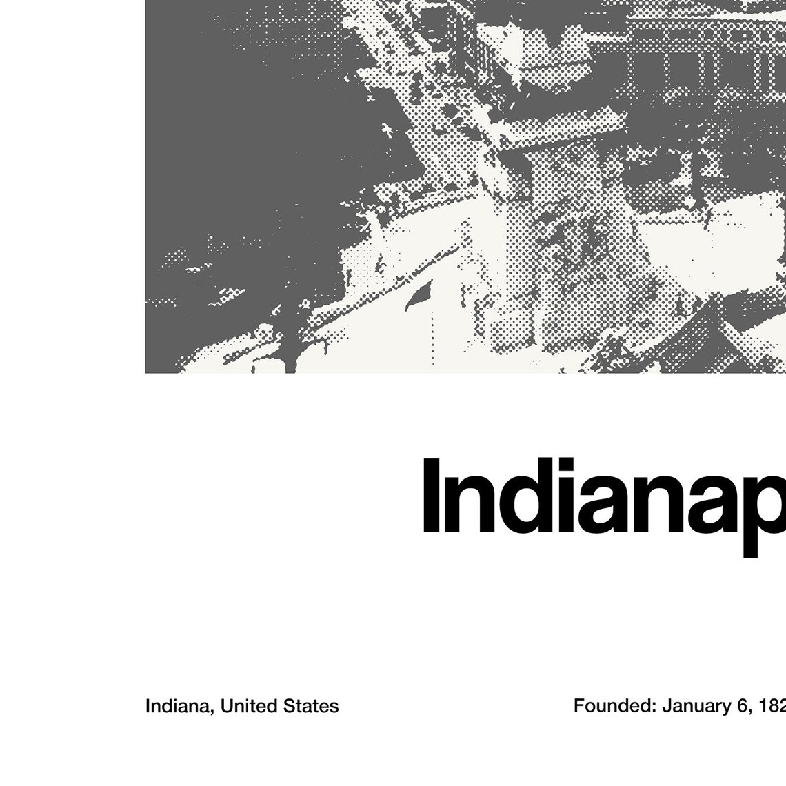 Indianapolis In Poster, Minimalist City Art Print - Image 3
