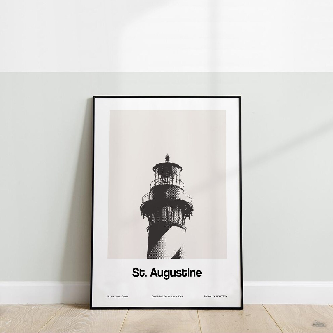 St Augustine Lighthouse Station Minimalist Art Print - Image 2