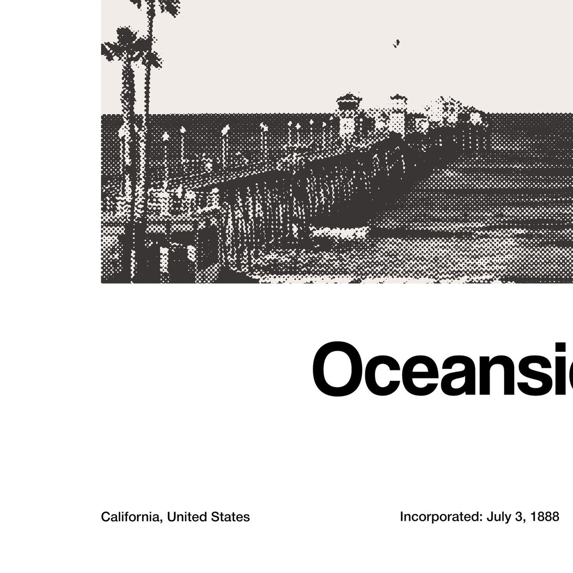 Oceanside California Minimalist Travel Poster - Image 2