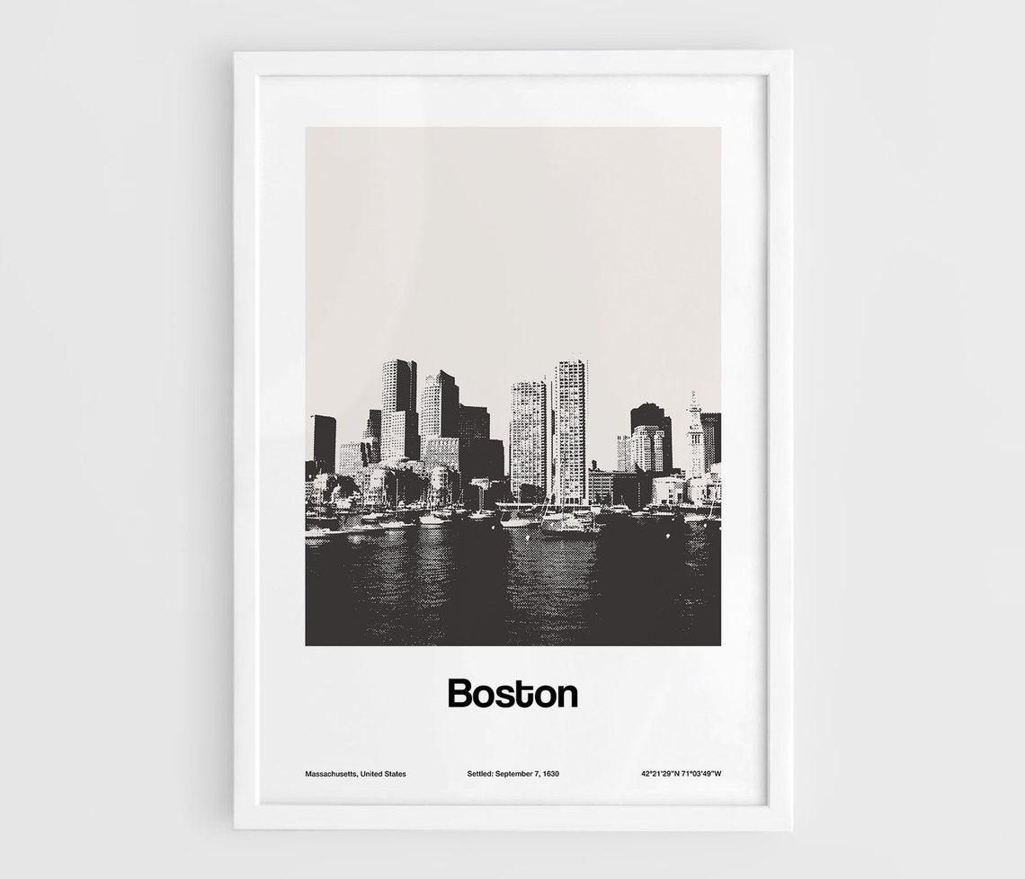 Boston Massachusetts Bay Minimalist Travel Poster
