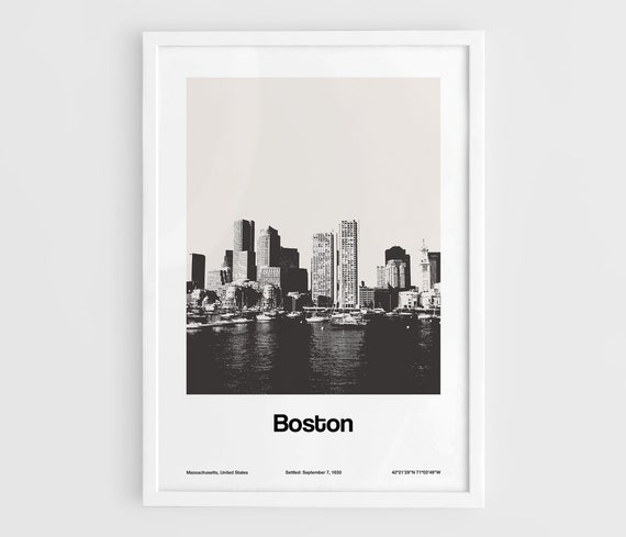 Boston Massachusetts Bay Minimalist Travel Poster