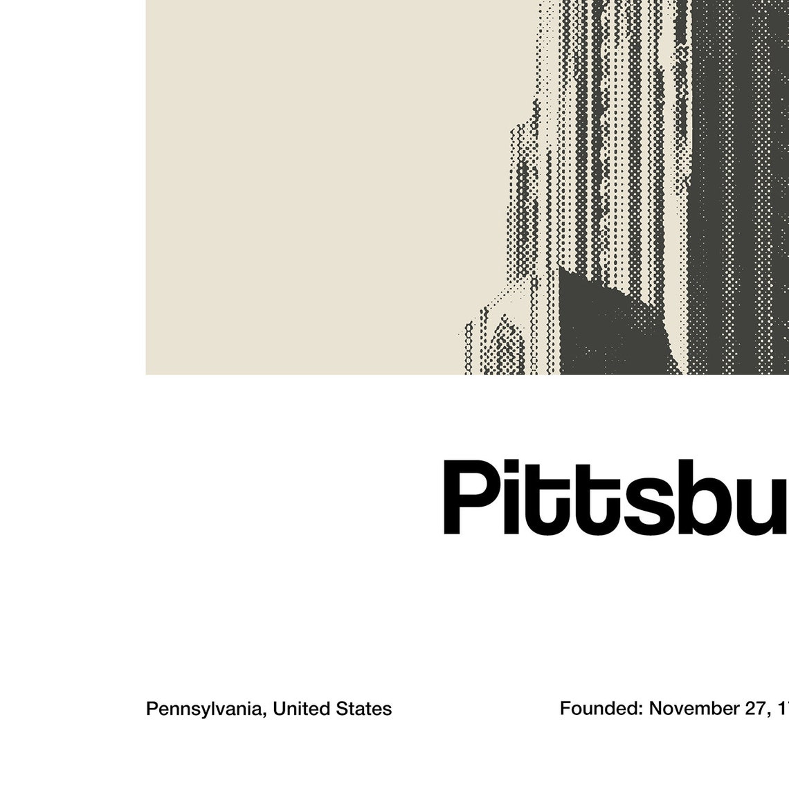 Pittsburgh Cathedral Of Learning Skyline, Minimalist Poster - Image 3