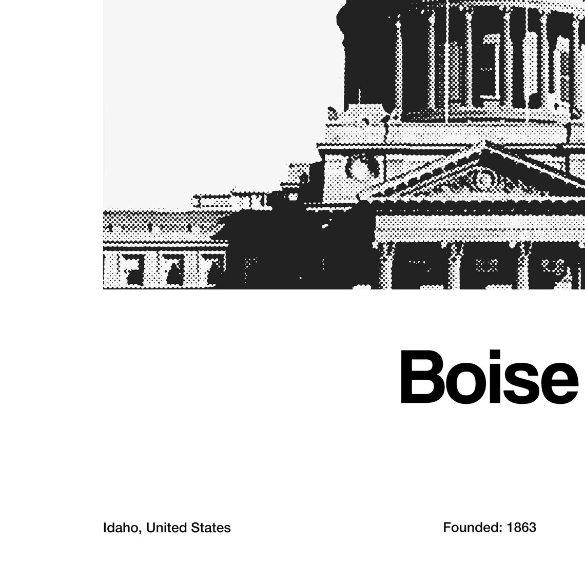 Boise Idaho State Capitol Skyline, Minimalist Poster - Image 3