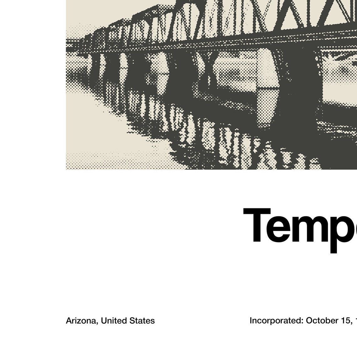 Tempe Arizona Skyline Poster, Minimalist City Print - Image 2