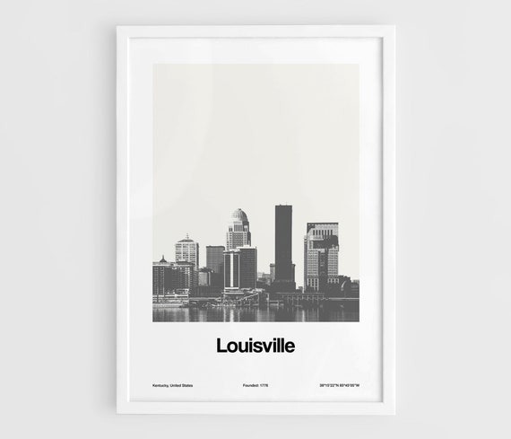 Louisville Skyline, Minimalist City Art Print