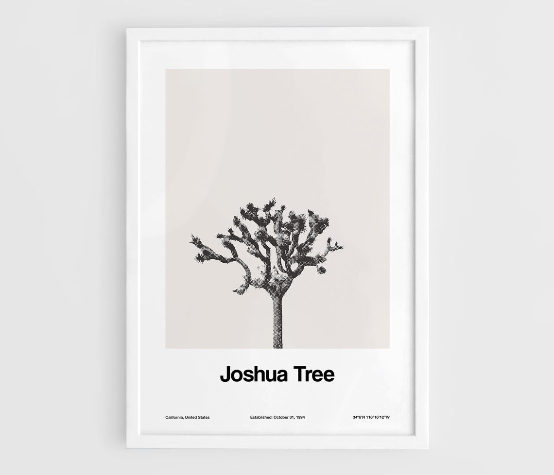 Joshua Tree National Park Travel Poster, Minimalist