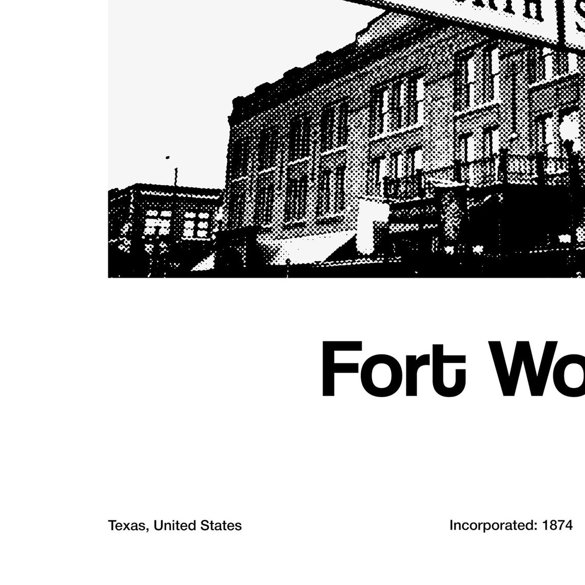 Fort Worth Stockyards Minimalist Travel Poster - Image 2