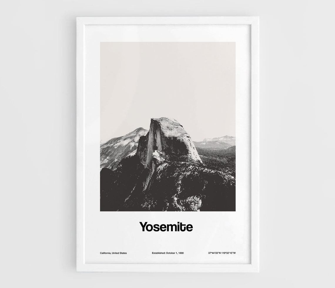 Half Dome Yosemite National Park Minimalist Art Print