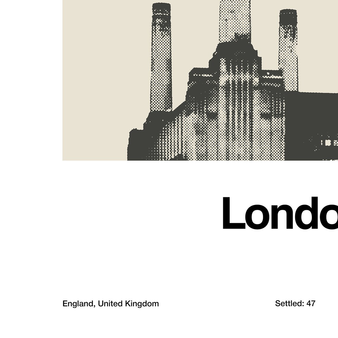 London Battersea Power Station Minimalist Art Print - Image 3