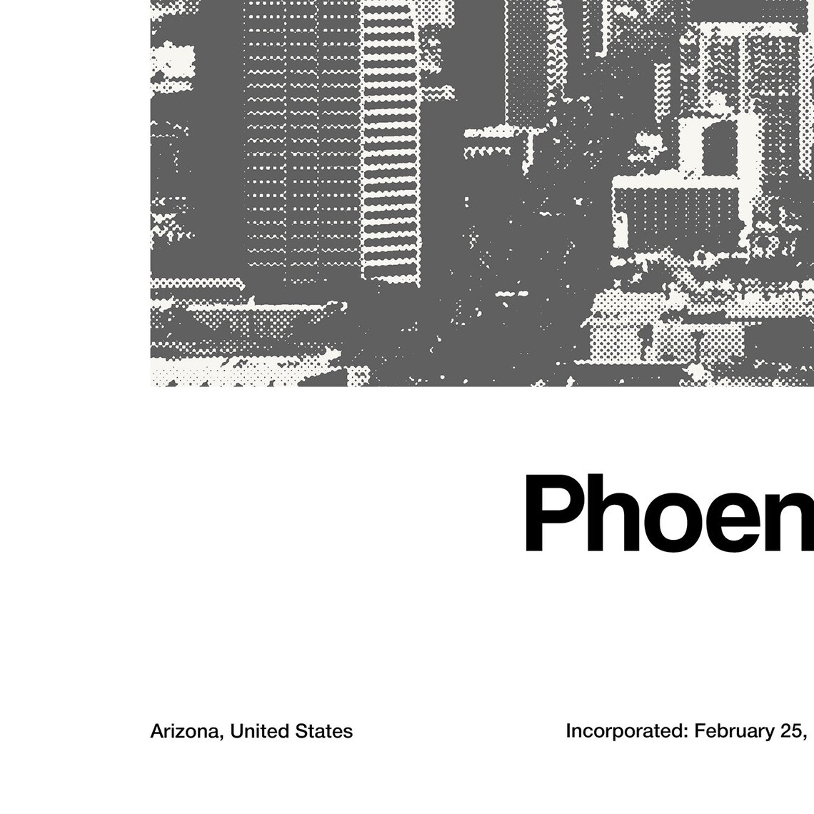 Phoenix Minimalist Skyline, Arizona Travel Poster - Image 2