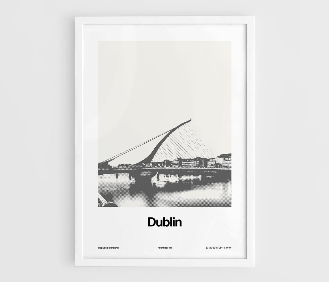 Dublin Samuel Beckett Bridge Ireland Minimalist Travel Poster