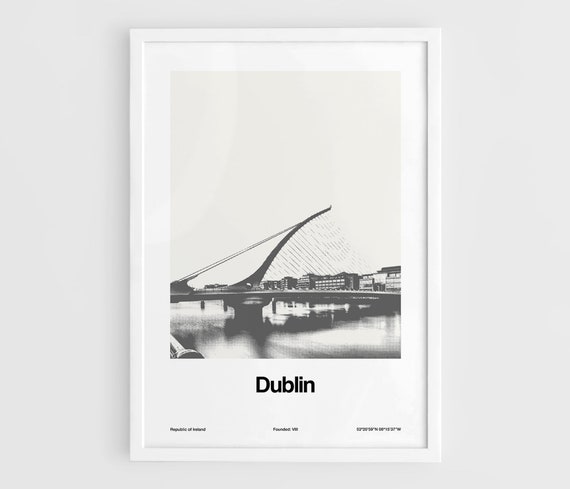 Dublin Samuel Beckett Bridge Ireland Minimalist Travel Poster