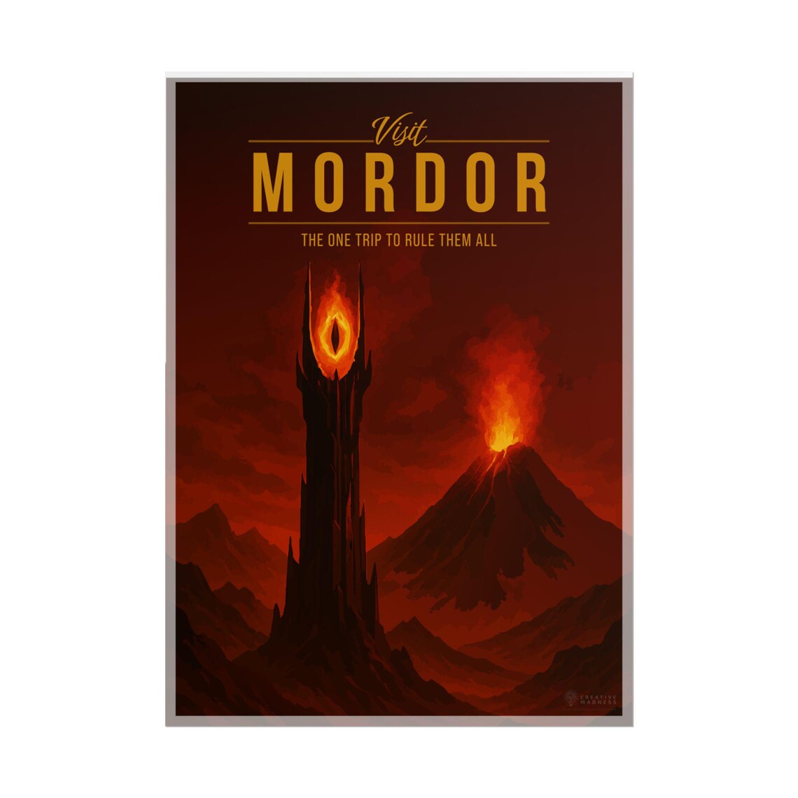 Mordor Travel Poster, Scenic Fantasy Art Print