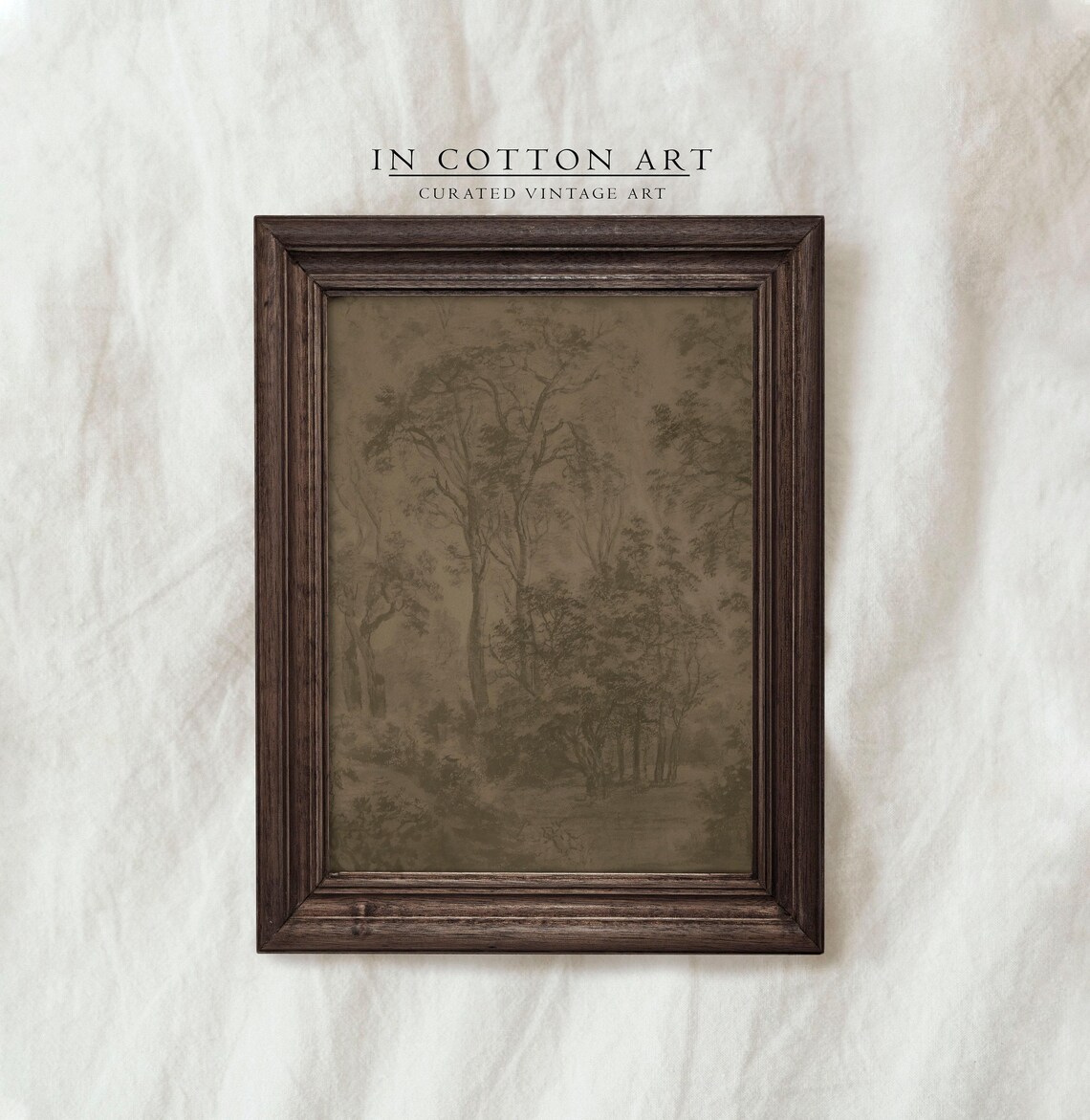 Foggy Forest Vintage Rustic Landscape Art Print - Image 4