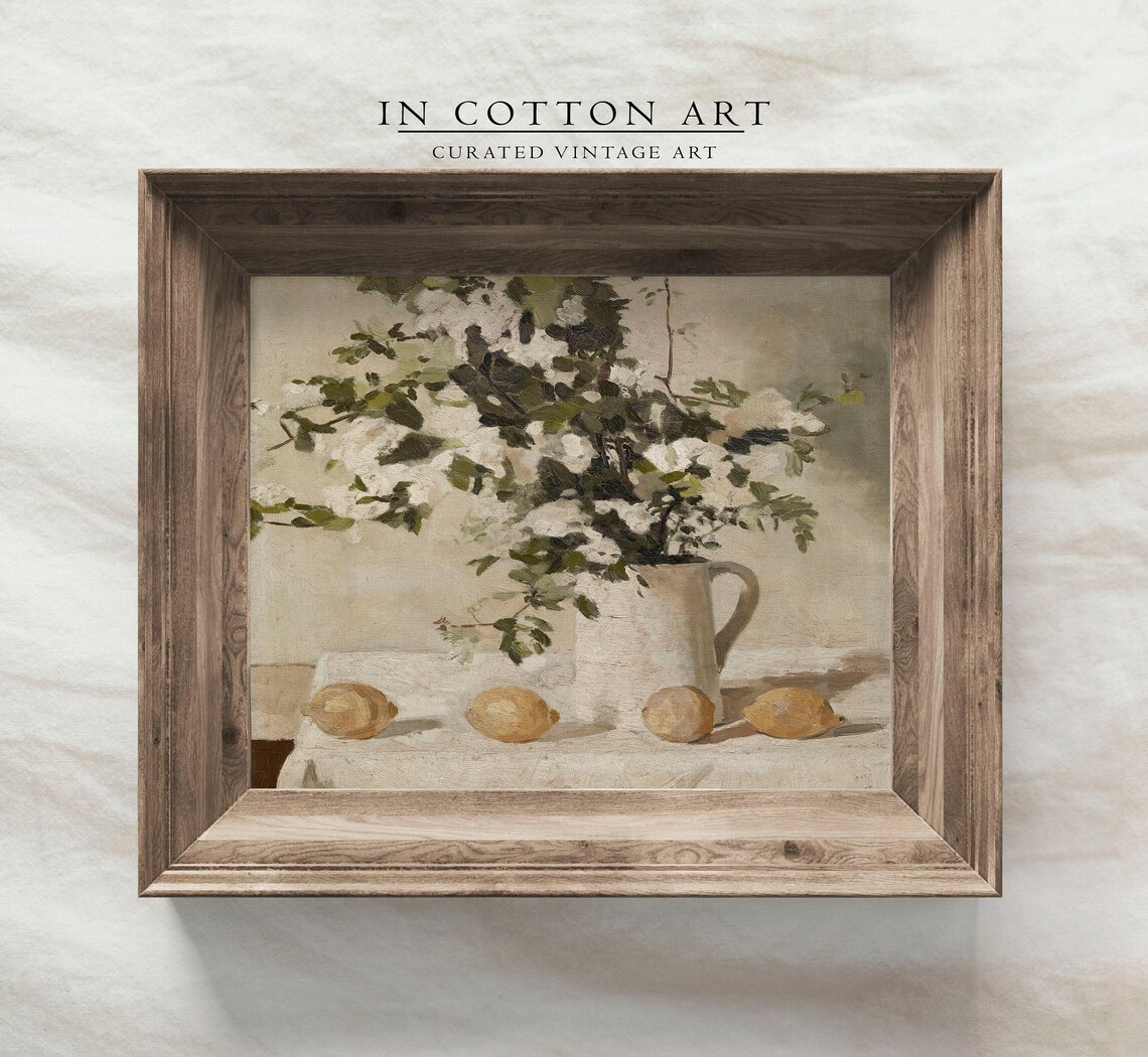 Vintage Neutral Lemon Still Life, Farmhouse Kitchen Art Print - Image 4