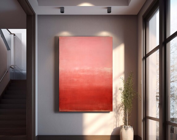 Mark Rothko Pink Mix Framed Canvas Painting Art Abstract Wall Arthandmade Minimalist Decororiginal Designfree Shippinggift