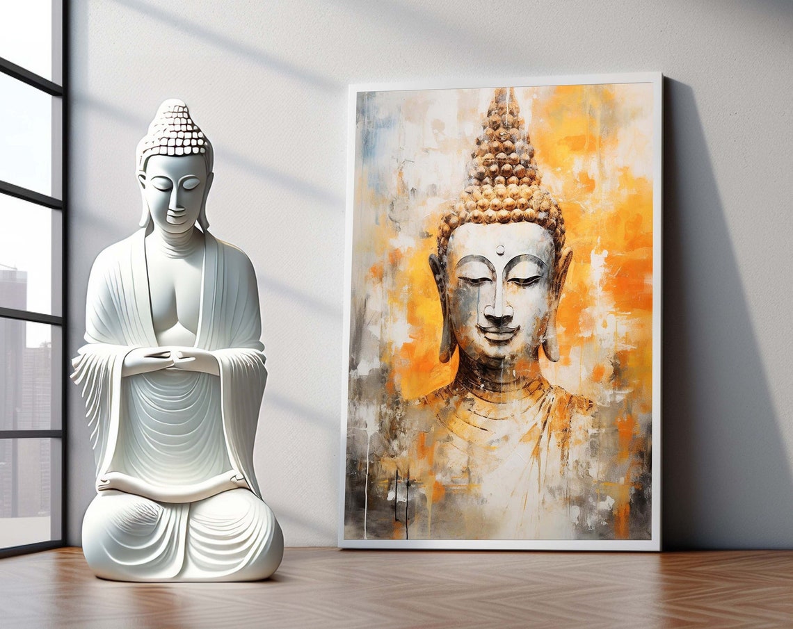 Serene Buddha Canvas Art Tranquil Spiritual Decor Modern Wall Asian Print Poster Ready To Hang Artwork