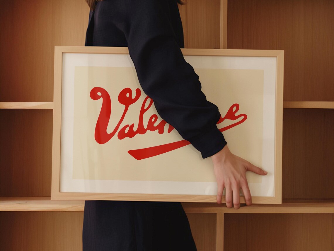 Retro Valentine Script Poster, Kitchen Wall Art - Image 2