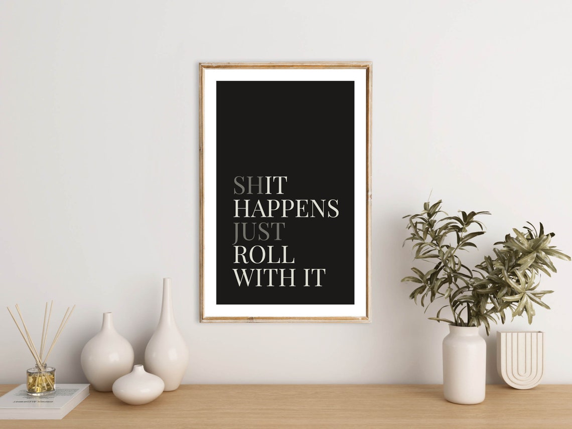 Shit Happens Bathroom Print Funny Bathroom Wall Art Bathroom Poster Home Bathroom Decor Guest Bathroom Sign Art - Image 2