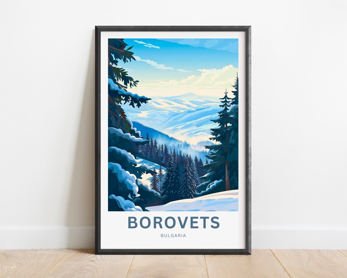 Borovets Bulgaria Winter Mountain Panorama Wide Travel Poster
