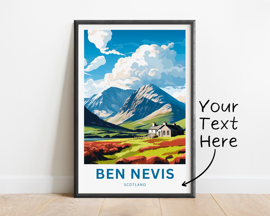 Personalized Ben Nevis Travel Poster, Scotland