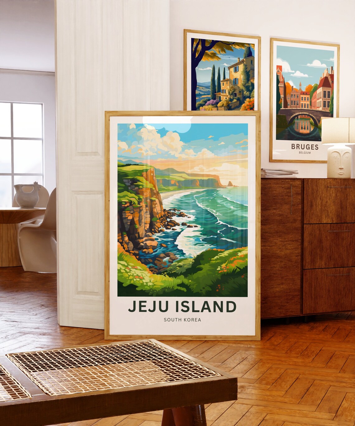 Jeju Island South Korea Rugged Sea Cliffs Turquoise Coast Poster - Image 5