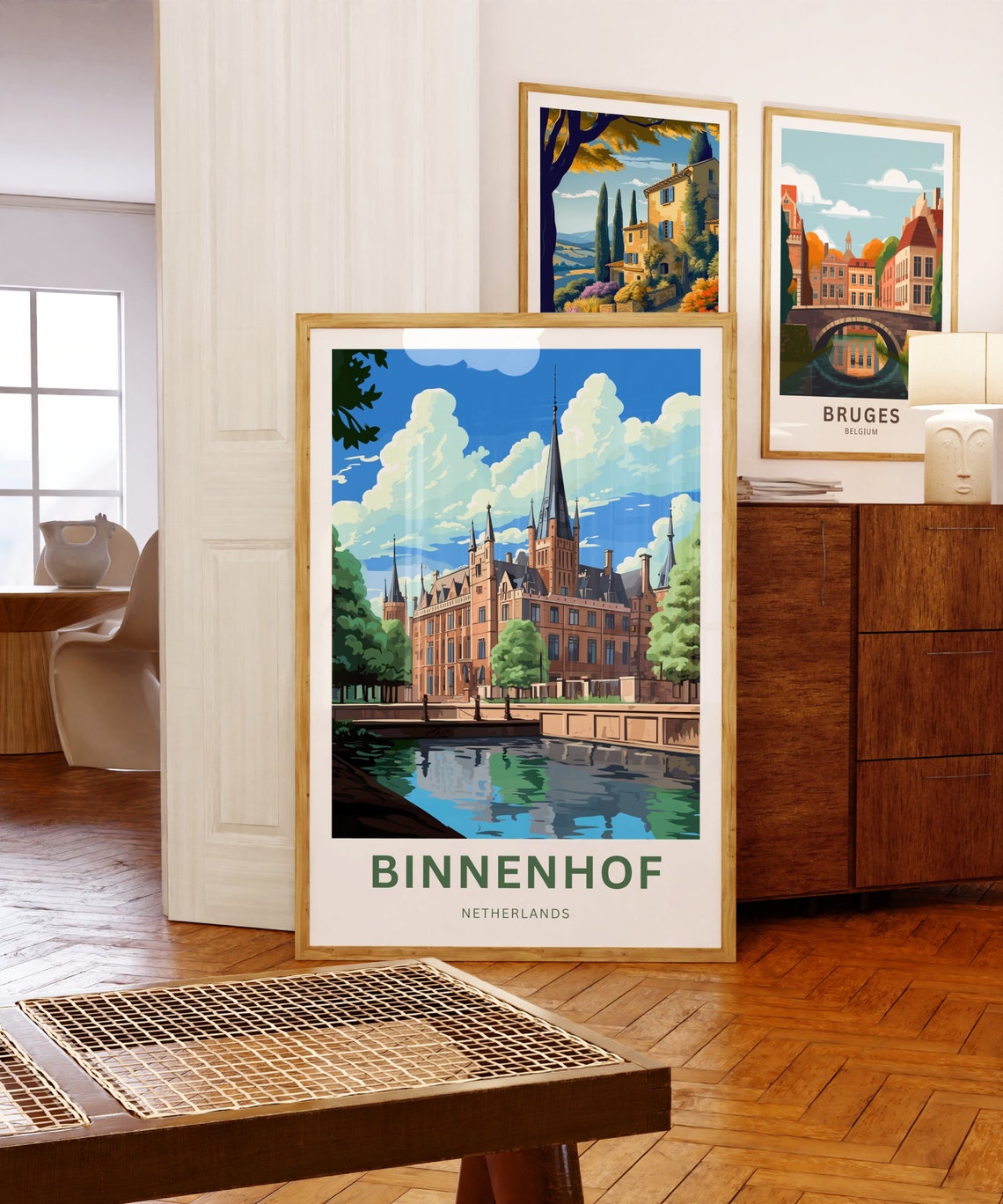 Binnenhof Netherlands Gothic Brick Buildings Canal View Poster - Image 5