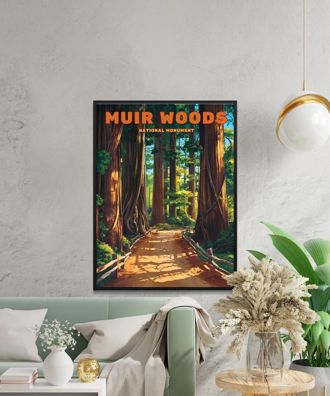 Muir Woods National Monument Redwood Cathedral Path Art Poster - Image 4