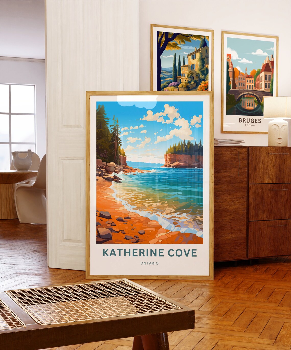 Katherine Cove Ontario Turquoise Water Beach Cliffs Travel Poster - Image 5