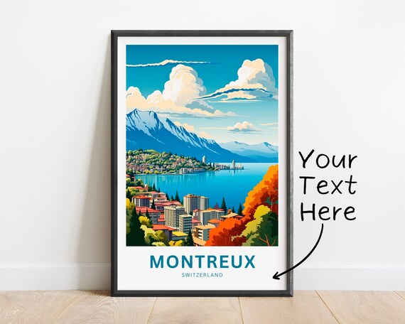 Montreux Travel Poster, Switzerland Gift