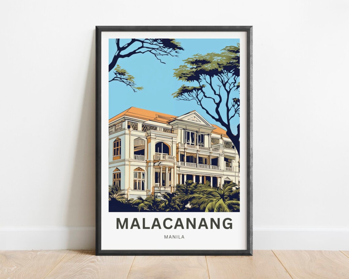 Malacanang Palace Manila Historic Colonial Mansion Scene Poster