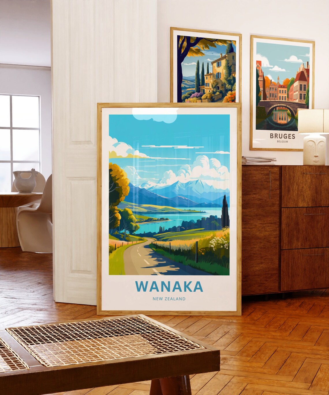 Wanaka New Zealand Lake Road Personalized Custom Travel Poster - Image 5