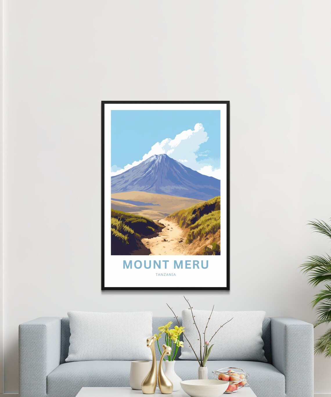 Mount Meru Tanzania Mountain Trail Summit Peak View Travel Poster - Image 3